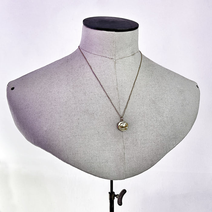 gold greek dove coin pendant necklace jewel thief Brighton