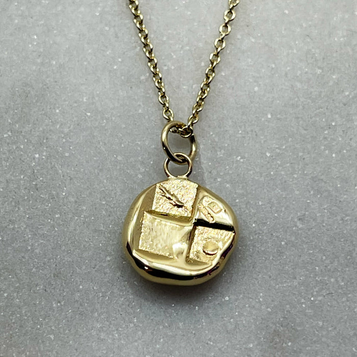 Solid 9k Gold Lion Coin Necklace