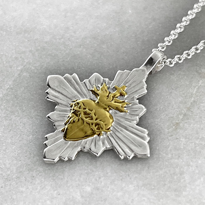 Gold Sacred Heart Necklace
