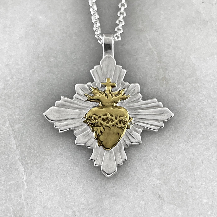 Gold Sacred Heart Necklace