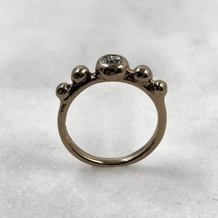 Rustic Solid Gold Diamond Ring