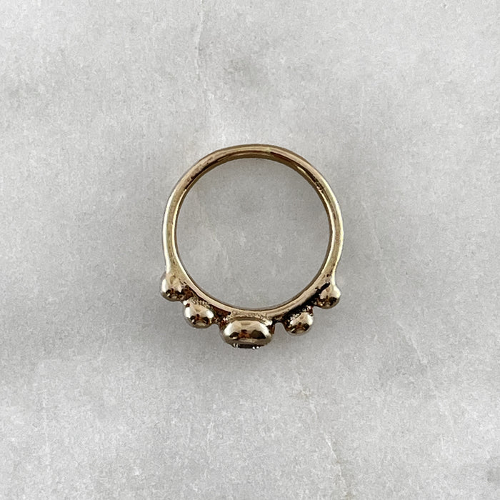 Rustic Solid Gold Diamond Ring