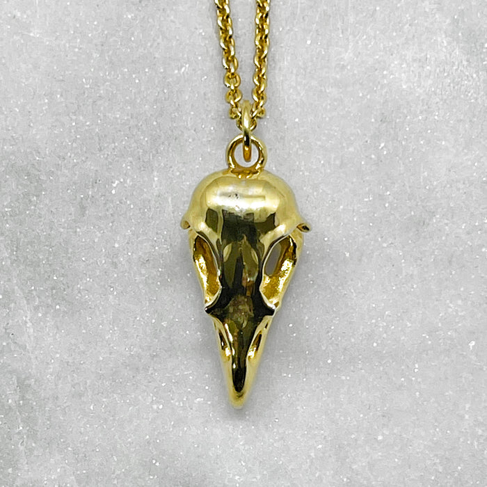 Gold Eagle Skull Necklace