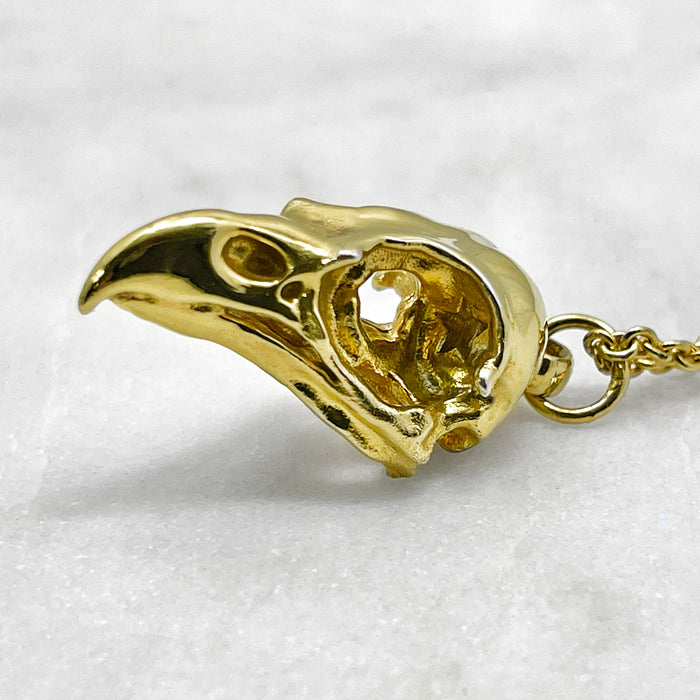 Gold Eagle Skull Necklace