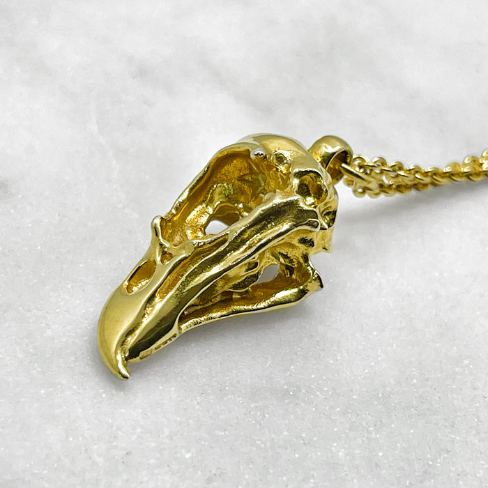 Gold Eagle Skull Necklace
