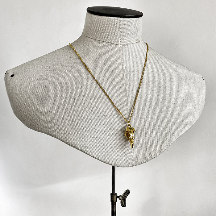 Gold Eagle Skull Necklace