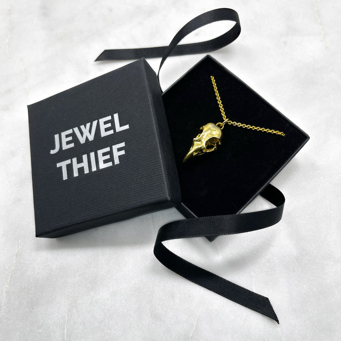 Gold Eagle Skull Necklace