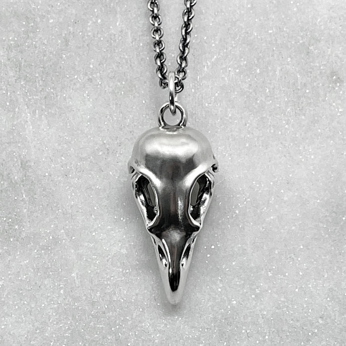 Oxidised Silver Eagle Skull Necklace