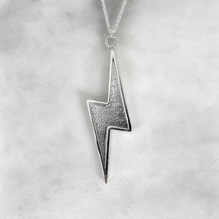 Lightning Flash Silver Necklace