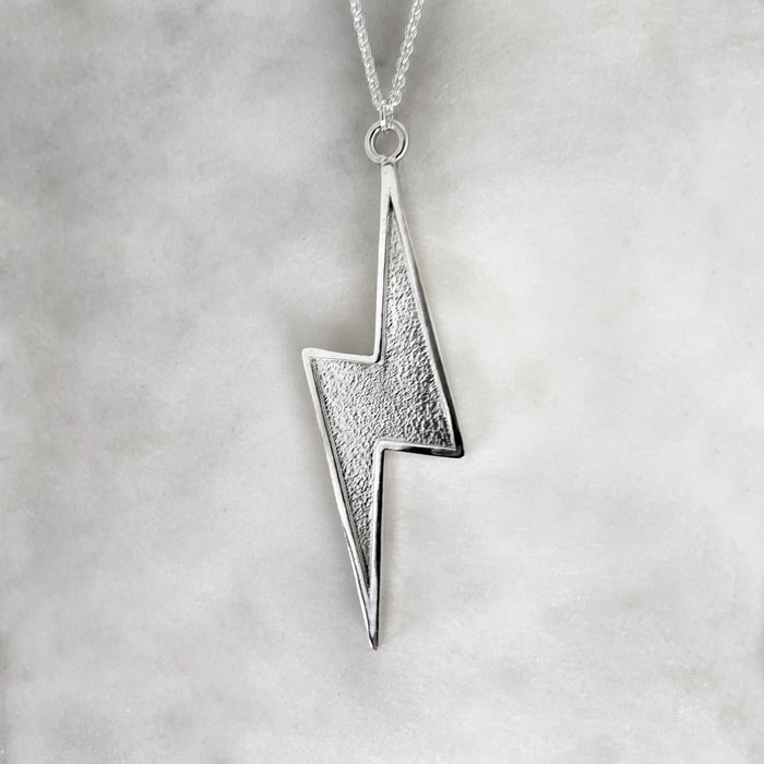 Lightning Flash Silver Necklace
