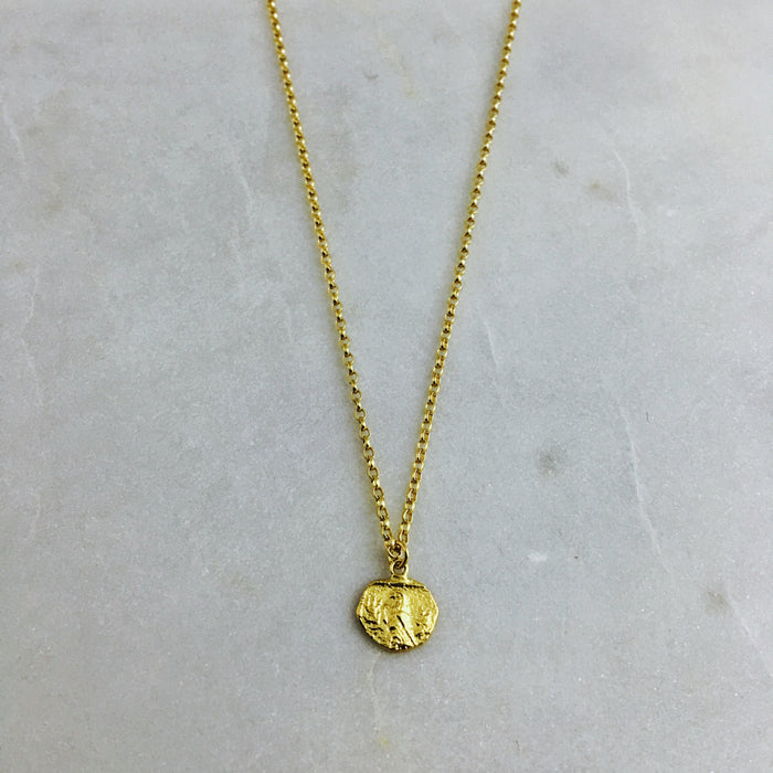 Gold Parrot Coin Necklace