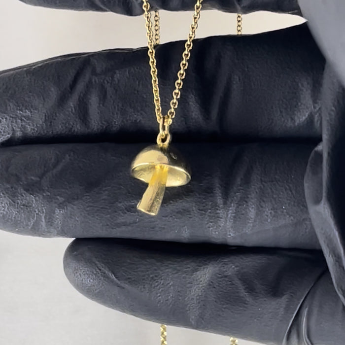 Gold Mushroom Necklace