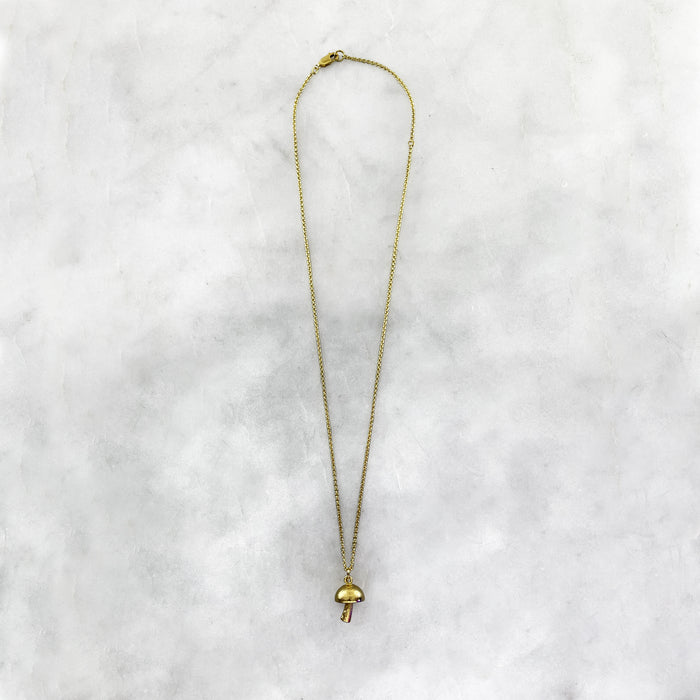 Gold Mushroom Necklace