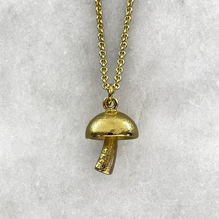 Gold Mushroom Necklace