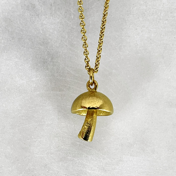Gold Mushroom Necklace