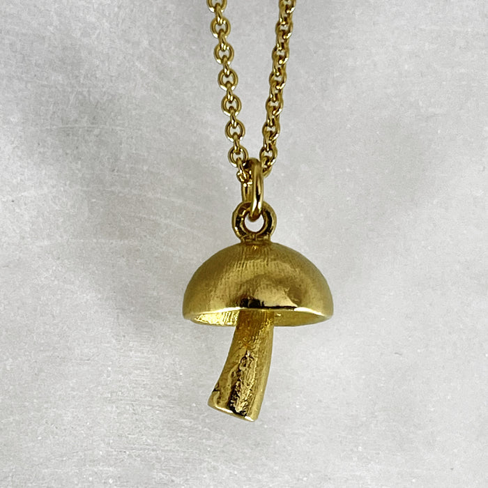 Gold Mushroom Necklace