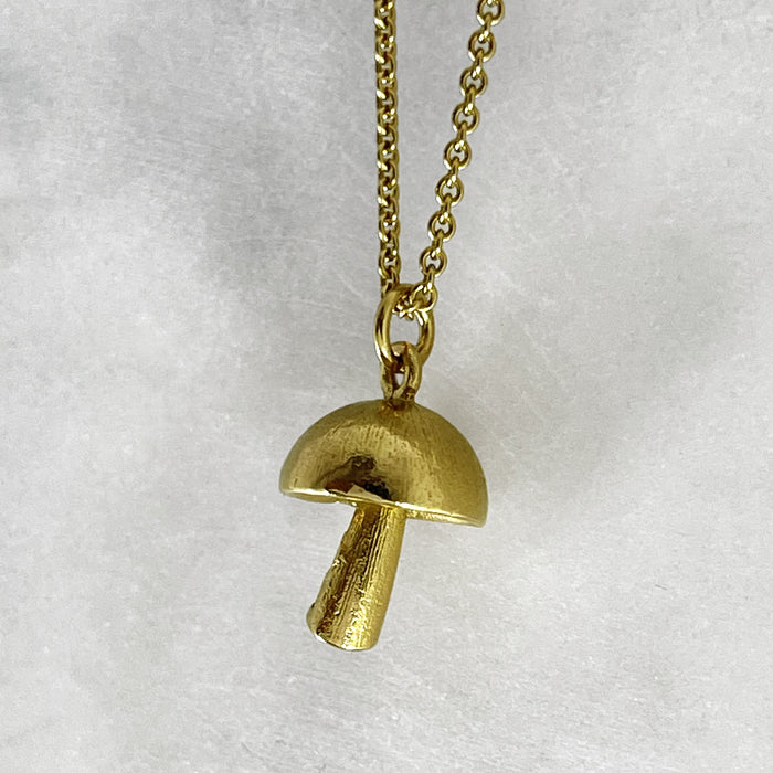 Gold Mushroom Necklace