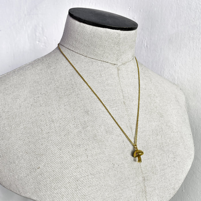 Gold Mushroom Necklace