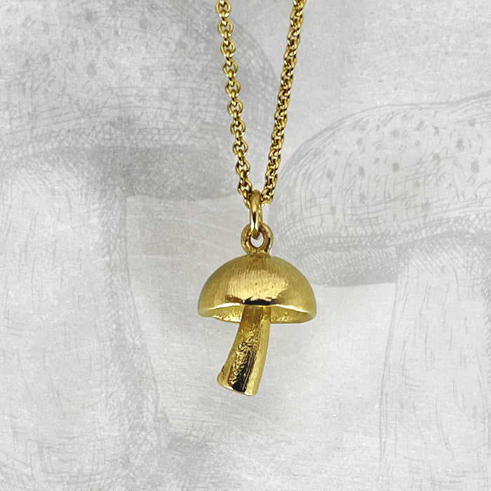 Gold Mushroom Necklace