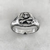 oxidised skull and crossbones ring