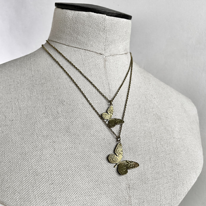 Gold Butterfly Pendant Necklace