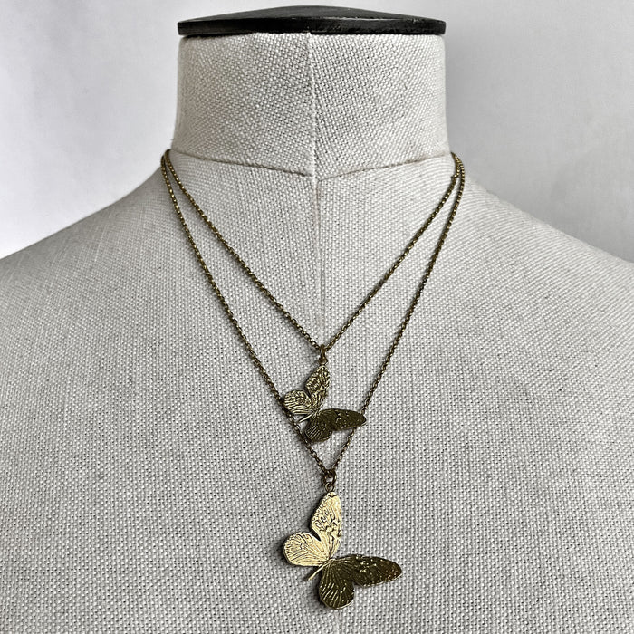 Gold Butterfly Pendant Necklace