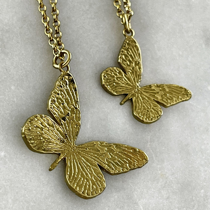 Gold Butterfly Pendant Necklace