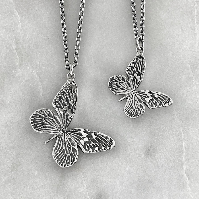 Silver Butterfly Pendant Necklace