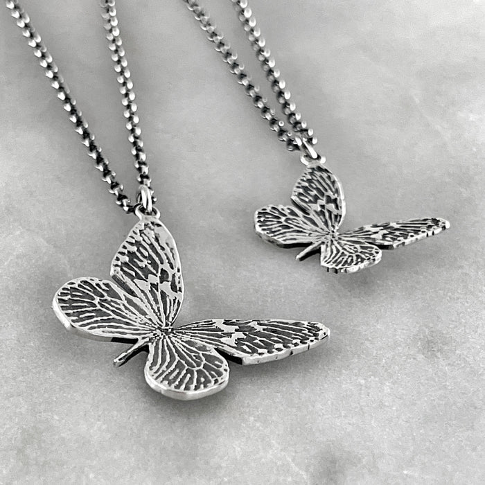Silver Butterfly Pendant Necklace