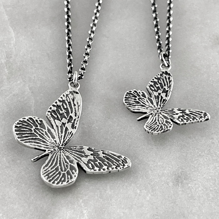 Silver Butterfly Pendant Necklace