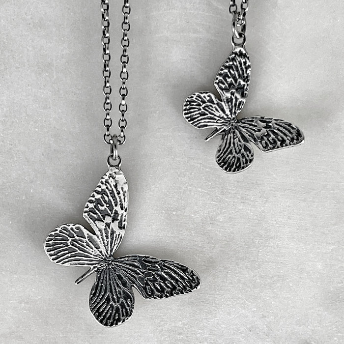 Silver Butterfly Pendant Necklace