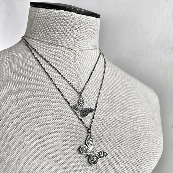 Silver Butterfly Pendant Necklace