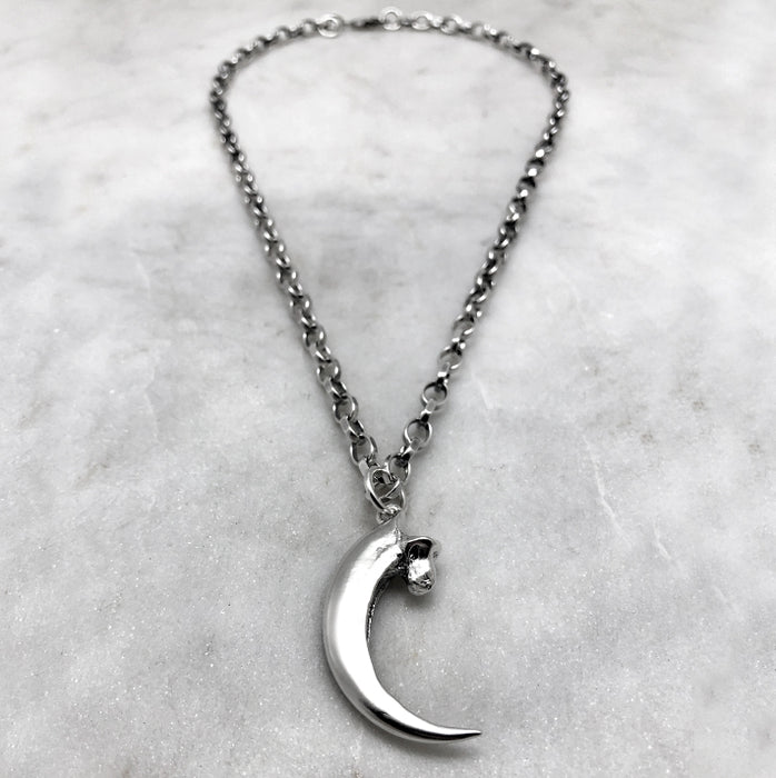 Heavy Chain Bald Eagle Talon Necklace