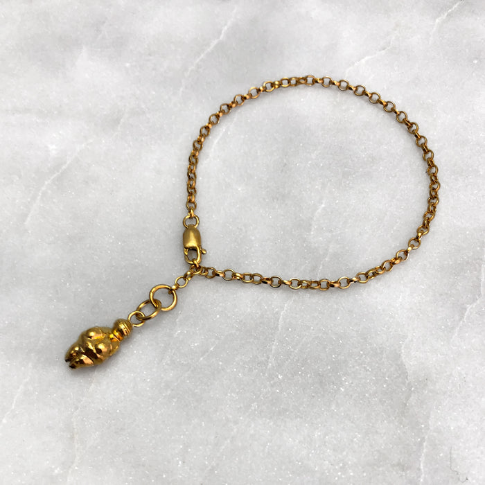 Venus Of Willendorf Bracelet, Gold Bracelet, Mother Goddess, Fertility Symbol
