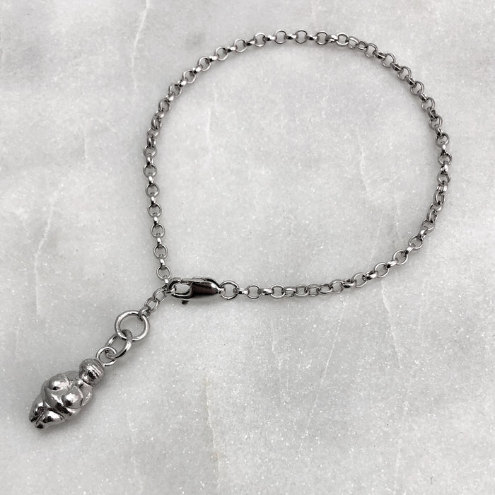 Venus Of Willendorf Bracelet, Silver Bracelet, Mother Goddess, Fertility Symbol