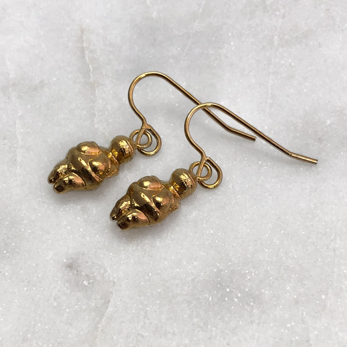 Venus Of Willendorf Earrings, Gold Earrings, Mother Goddess, Fertility Symbol