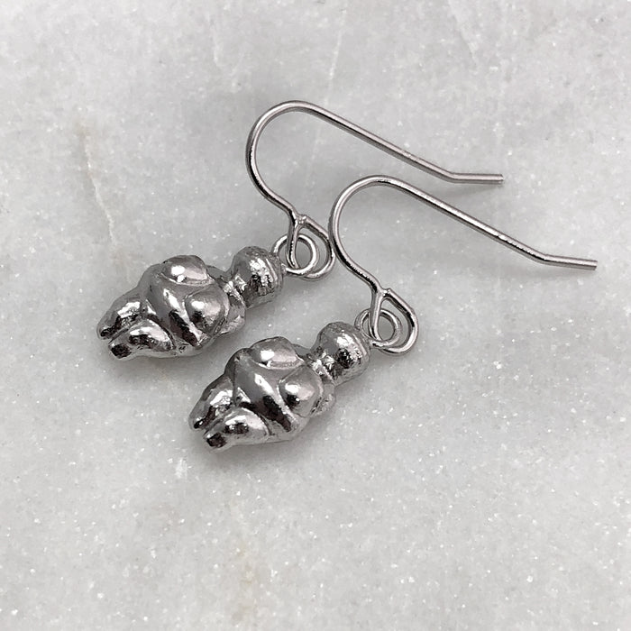 Venus Of Willendorf  Earrings, Silver Earrings, Mother Goddess, Fertility Symbol