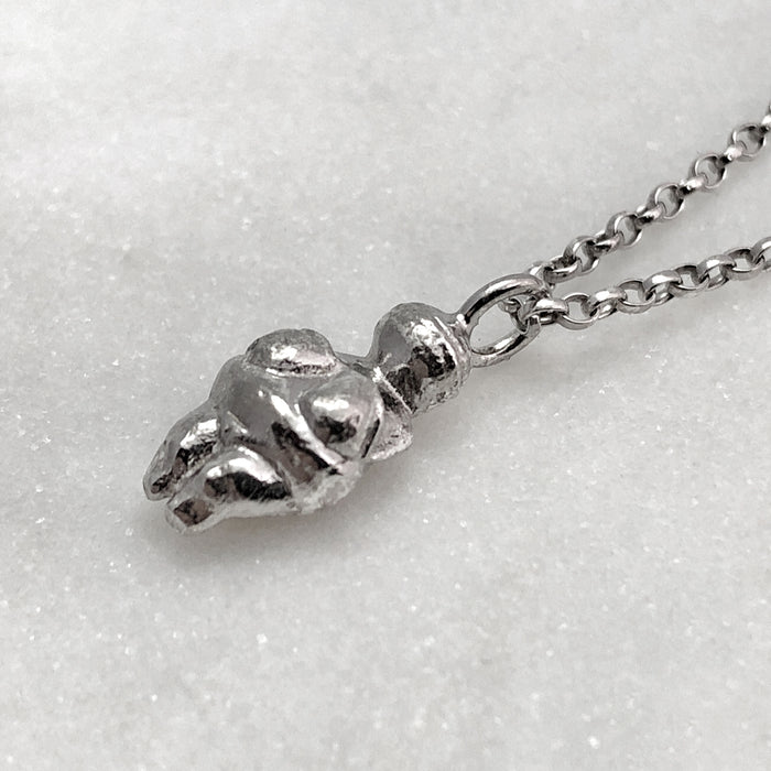Venus Of Willendorf Necklace, Silver Necklace, Mother Goddess, Fertility Symbol