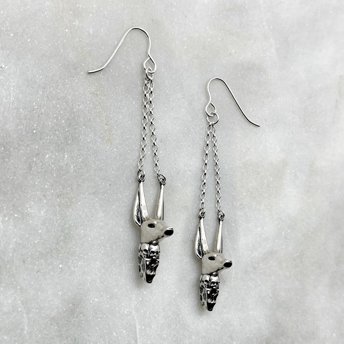 gold Anubis drop earrings jewel thief Brighton