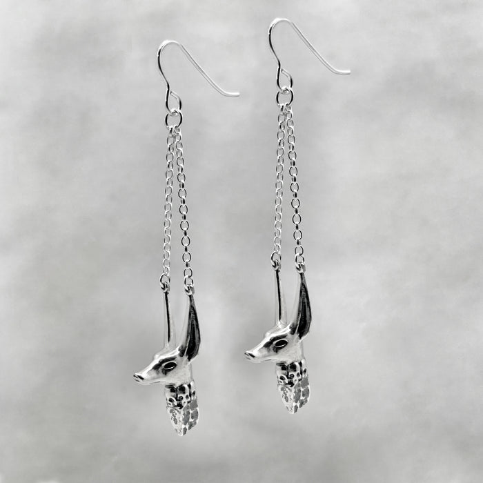 gold Anubis drop earrings jewel thief Brighton