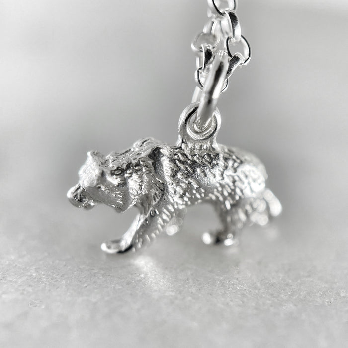 Tiny Silver Bear Necklace