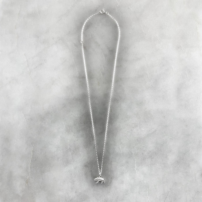 Tiny Silver Bear Necklace