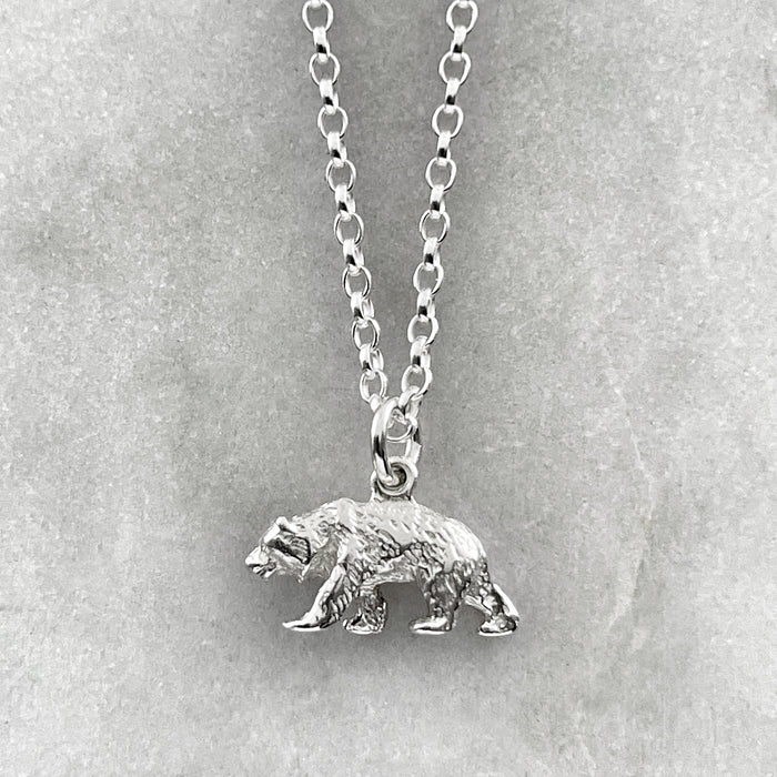 Tiny Silver Bear Necklace