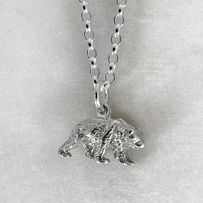 Tiny Silver Bear Necklace