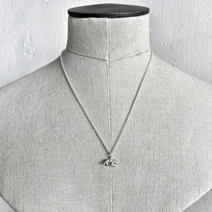Tiny Silver Bear Necklace