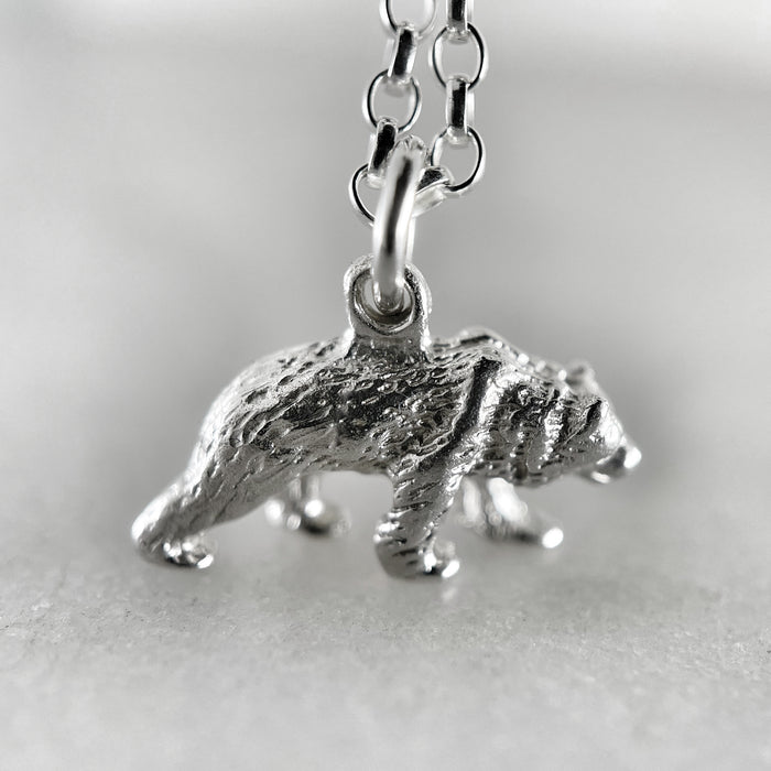 Tiny Silver Bear Necklace