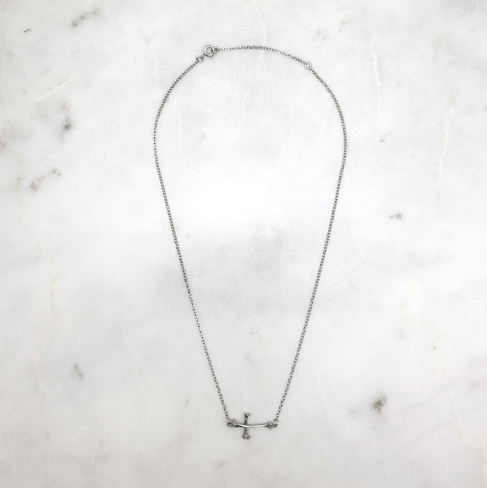 Gold Bone Cross Necklace