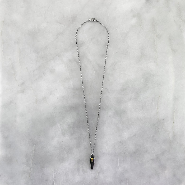 Gold Skull Coffin Pendant Necklace