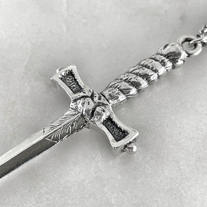 silver gold dagger pendant necklace jewel thief Brighton