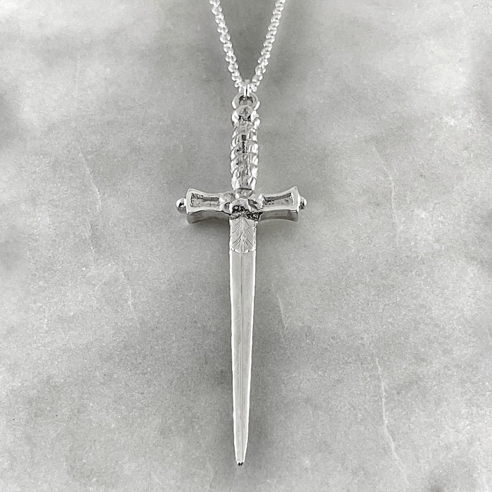 silver gold dagger pendant necklace jewel thief Brighton